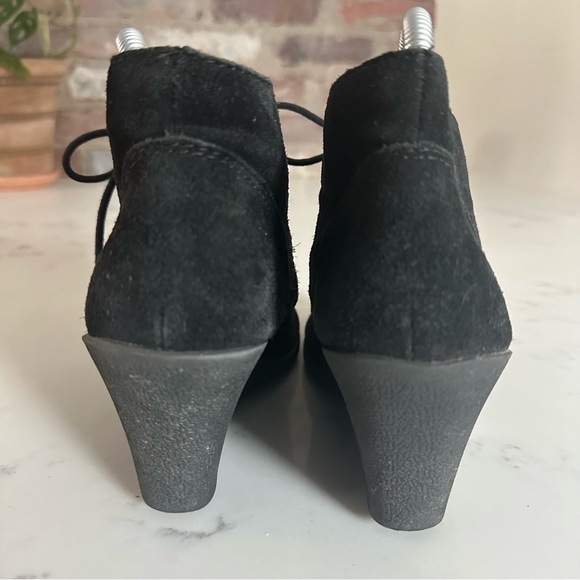 White Mountain Kahlua Women's Black Suede Wedge Booties Size 8.5-SH16 - Picture 3 of 11